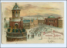 XX009944/ Neujahr Halt Gegen Licht Meteor Nr. 185 Litho AK 1899 Turmbläser - Hold To Light