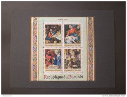 BURUNDI 1967 Christmas - Religious Paintings PROOF Applied On Luxury Card SPECIMEN - Unused Stamps