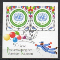 UN/Vienna, 2001, UN Postal Service 50th Anniv, Block, CTO - Blocs-feuillets