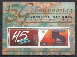 UN/Vienna, 1990, UN 45th Anniv, Block, MNH - Blocs-feuillets