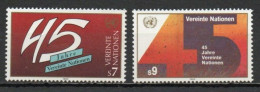 UN/Vienna, 1990, UN 45th Anniv, Set, MNH - Nuevos
