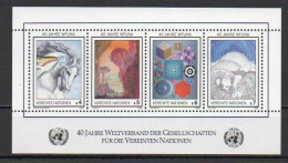 UN/Vienna, 1986, WFUNA 40th Anniv, Block, MNH - Blocks & Sheetlets