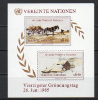 UN/Vienna, 1985, UN 40th Anniv, Block Set, MNH - Blocchi & Foglietti