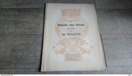 Partition Ancienne Romance Sans Paroles Pour Piano Par Feuillette à Mme Le Couteur - Partitions Musicales Anciennes