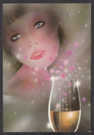 093885/ Jeune Femme Avec Un Verre De Champagne, Ed NB - Contemporain (à Partir De 1950)