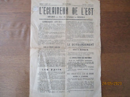 L'ECLAIREUR DE L'EST REIMS RUE DU CLOÎTRE JOURNAL DU JEUDI 7JUIN 1917 UNE FEUILLE - Français