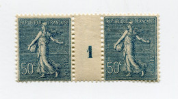 FRANCE N°161 ** TYPE SEMEUSE LIGNEE EN PAIRE AVEC MILLESIME 1 ( 1921 ) - Millesimes