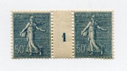 FRANCE N°161 ** TYPE SEMEUSE LIGNEE EN PAIRE AVEC MILLESIME 1 ( 1921 ) - Millesimi