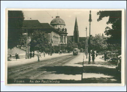 U4601/ Posen An Der Paulikirche Straßenbahn  Foto AK 1940 - Posen