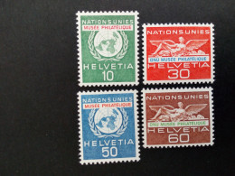 SCHWEIZ ONU MI-NR. 34-37 POSTFRISCH(MINT) ERÖFFNUNG DES PHILATELISTISCHEN MUSEUMS 1962 - UNO