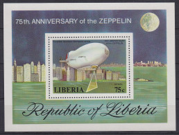 Liberia Block 89A Mit 1060 Postfrisch Zeppelin, Liberia MNH #GE077 - Liberia