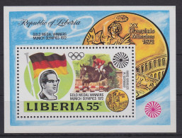 Liberia Block 60 Mit 832 Postfrisch Reiten Pferde, MNH #GE167 - Liberia