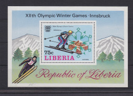 Liberia Block 95 Mit 1174 Postfrisch Olympia Olympisch Spiele 1980, MNH #GE168 - Liberia