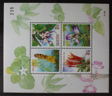 Thailand Block 107 Mit 1819-1822 Postfrisch Blüten Blumen #RH830 - Tailandia