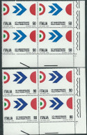 Italia 1970; Volo Roma-Tokio, 50° Anniversario. Serie Completa In 2 Quartine D' Angolo Inferiore Destro. - 1961-70:  Nuovi