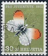 Schweiz Suisse Pro Juventute 1951: Aurora-Falter Zu WI 141 Mi 564 Yv 515 Mit ET-Stempel BERNE 1.XII.51 Jour D'émission - Used Stamps