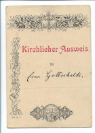 Y19882/ Kirchlicher Ausweis  Kirche In Gadebusch 1892 - Unclassified