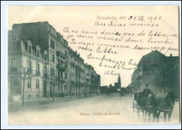 Y11654/ Straßburg  Kaiser Friedrich-Straße  Kutsche AK 1900 - Elsass