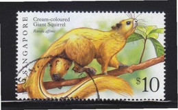 SINGAPORE 2007 CREAM- COLOURED GIANT SQUIRREL $10.00 1ST PRINT (2007D) 1 STAMP (**) - Singapour (1959-...)