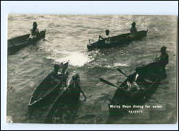 U5330/ Singapore Malay Boys Diving For Coins  Foto AK Ca.1930  - Autres & Non Classés