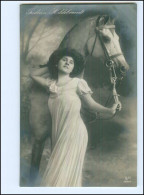 U5349/ Gudrun Hildebrandt Mit Pferd Foto AK 1909 - Chevaux