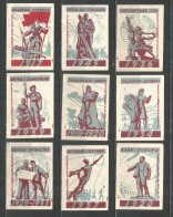 RUSSIA USSR 1959 Matchbox Labels 9v  - Matchbox Labels