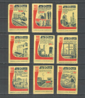 RUSSIA USSR 1962 Matchbox Labels 9v - Plans For 20 Years - Matchbox Labels