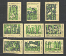 RUSSIA USSR 1963 Matchbox Labels 9v - Take Care Of The Forest - Boites D'allumettes - Etiquettes