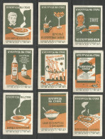 RUSSIA USSR 1965 Matchbox Labels 9v - Corn On The Table - Luciferdozen - Etiketten