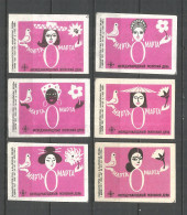 RUSSIA USSR 1966 Matchbox Labels 6v  March 8 - Matchbox Labels