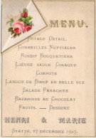 Menus Henri Et Marie Statte 27 Décembre 1927 - Mariage - Menú