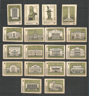 RUSSIA USSR 1968 Matchbox Labels 18v - Siberian Cities - Scatole Di Fiammiferi - Etichette