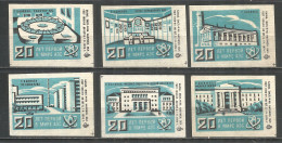 RUSSIA USSR 1974 Matchbox Labels 6v  - Zündholzschachteletiketten