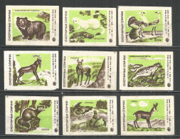 RUSSIA USSR 1979 Matchbox Labels 9v Animals - Cajas De Cerillas - Etiquetas