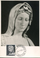 X0099 Italia Maximum 1964 Madonna Of Bruges, Postmark Caprese Michelangelo !!! - Madonnen