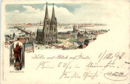 Köln Mit Blick Auf Deutz - Litho - Koeln