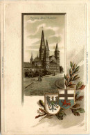 Bonn - Das Münster - Litho Prägekarte - Bonn