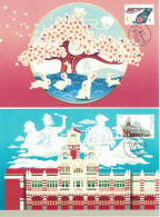 SINGAPORE 2024 ZODIAC RABBIT & CENTRAL FIRE STATION ARTPRINT MAXICARD  (**) - Singapore (1959-...)