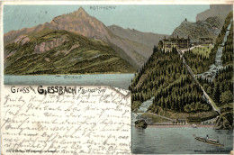 Gruss Vom Giessbach Am Brienzersee - Litho - Verlag Schlumpf - Brienz