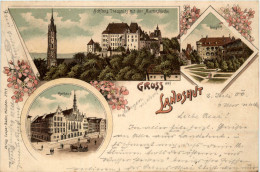 Gruss Aus Landshut - Litho - Landshut