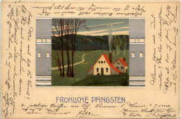 Pfingsten - Prägekarte - Pinksteren