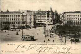 Leipzig, Eingang In Die Petersstrasse Mit Leipziger Bank - Leipzig