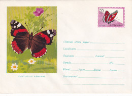 A24597 - BUTTERFLY  ADMIRAL  COVER STATIONERY  Romania - Interi Postali