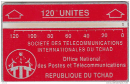 CHAD - Telecom Logo(red 120 Units), CN : 244C, Tirage 16000, Used - Chad