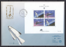 Portugal - Azores 1991 - FDC Special - EUROPA CEPT- Europe Spatiale - Tirage Limite A 60 Ex.numerotes - 1991
