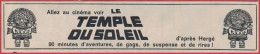 Tintin. Allez Au Cinéma Voir Le Temple Du Soleil D'après Hergé. 1970. - Advertising