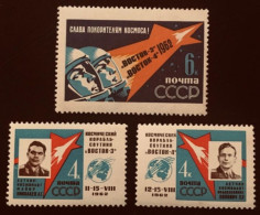 Russie 1962 Yt 2550 - 2552 ** 1er Vol Spatial Groupé :  Nikolaïev -  Popovitch - Les 2 Cosmonautes   ** - Unused Stamps