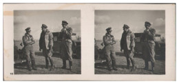 Y28386/ Stereofoto  Links Hauptmann Joppin Jagdgruppen-Kommandeur 1942 Flieger - Guerra 1939-45