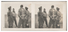 Y28385/ Stereofoto  Oberst Mölders Mit Kampffliegern 1942 - Guerra 1939-45