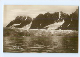 S3416/ Spitzbergen Crossbay-Gletscher Trinks-Bildkarte AK-Format Ca.1925 - Norvège